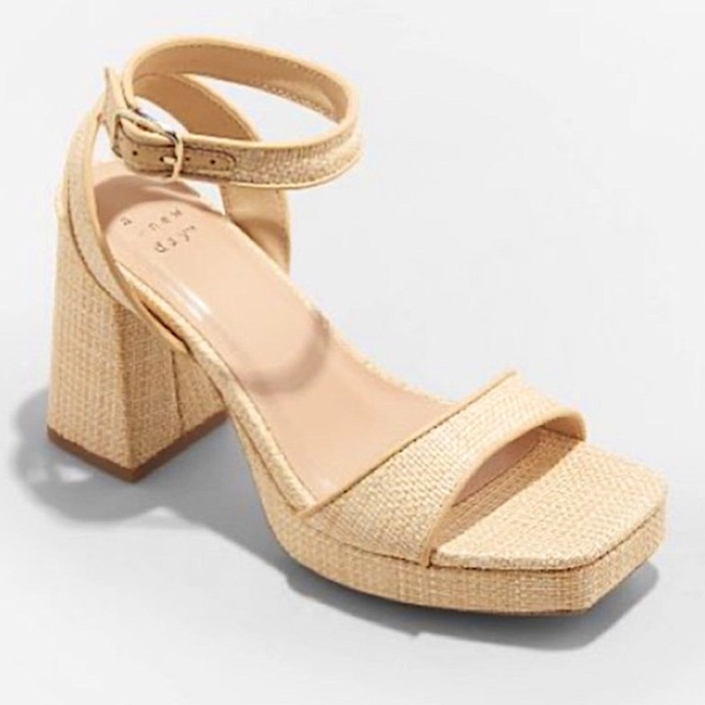 “Yvette” Cute Beige Platform Heels